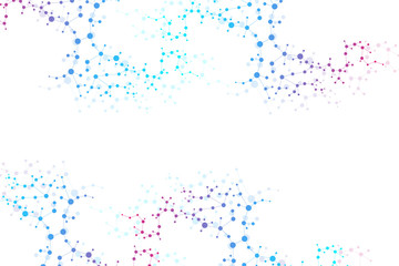 Structure molecule and communication. Dna, atom, neurons. Scientific concept for your design. Connected lines with dots. Medical, technology, chemistry, science background. Vector illustration.