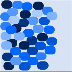 abstract blue background with blue light and dark balls scattered around the figure
