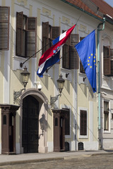 Croatian flag at parlament building