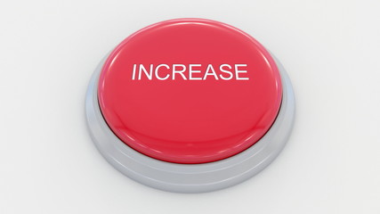 Fototapeta premium Big red button with increase inscription. Conceptual 3D rendering