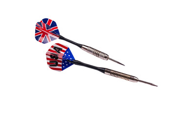 American and British darts on a white background