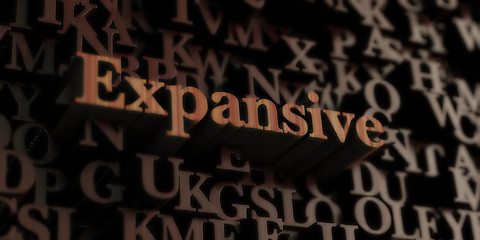 Expansive - Wooden 3D rendered letters/message.  Can be used for an online banner ad or a print postcard.