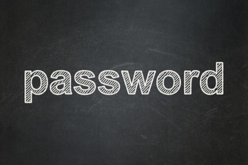 Obraz premium Safety concept: Password on chalkboard background