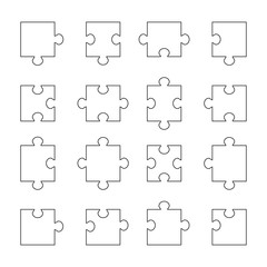 Set of puzzle parts, vector illustration