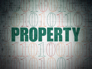 Business concept: Property on Digital Data Paper background