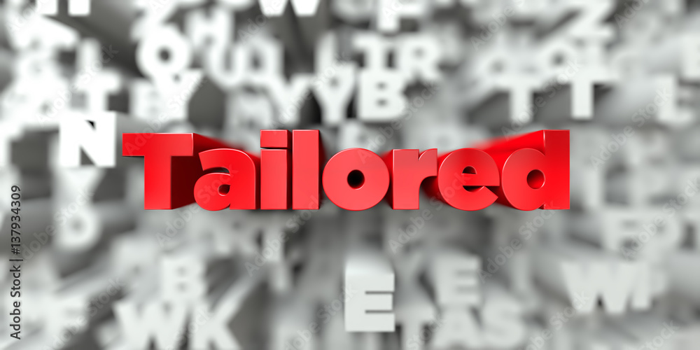 Fototapete tailored - red text on typography background - 3d rendered royalty free stock image. this image can 