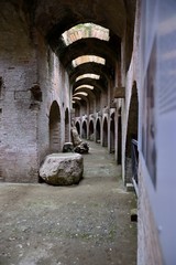Undergrounds of amphitheater in Pozzuoli (Italy) - obrazy, fototapety, plakaty