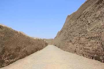 Walls of Chan Chan in Peru