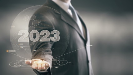 2023 Businessman Holding in Hand New technologies