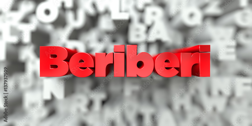 Fototapete beriberi - red text on typography background - 3d rendered royalty free stock image. this image can 