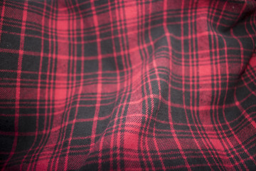 Red plaid flannel fabric cloth