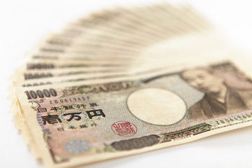 並べた一万円札