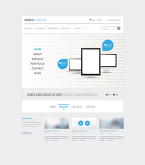 Clean Simple Minimalistic Website Interface Template, Vector Illustration.