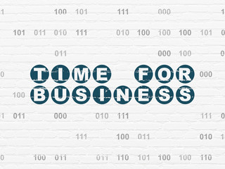 Time concept: Time for Business on wall background