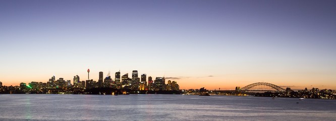 Sydney Harbour at sunset from Bradleys head