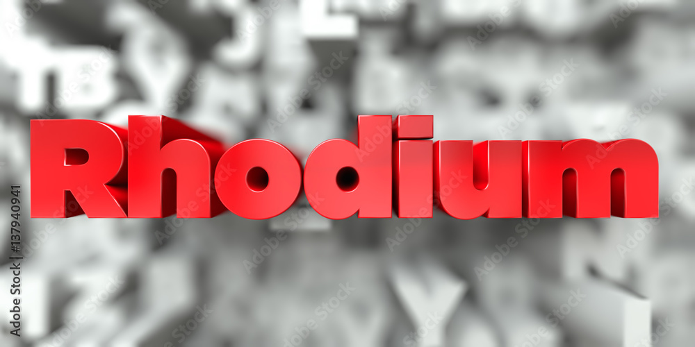 Fototapete rhodium - red text on typography background - 3d rendered royalty free stock image. this image can b