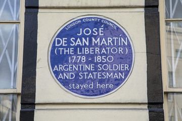 Jose De San Martin Blue Plaque in London