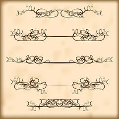 Retro design elements text dividers and decorations