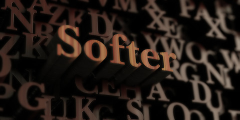 Softer - Wooden 3D rendered letters/message.  Can be used for an online banner ad or a print postcard.