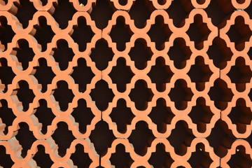 Close-up of a brick wall with a a special pattern