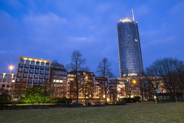 cityscape essen germany in the evening