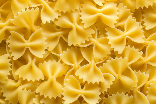 Farfalle italian pasta background