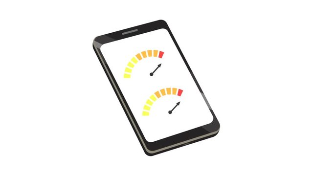 Motion graphics of a smartphone with indicators