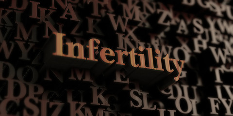 Infertility - Wooden 3D rendered letters/message.  Can be used for an online banner ad or a print postcard.