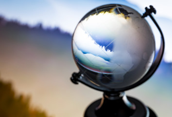 Crystal globe reflection