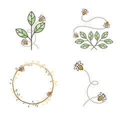 Bee Logo Design Set