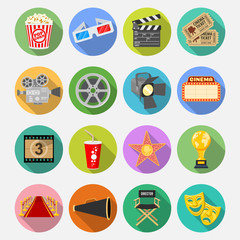 Cinema Flat Icons Set