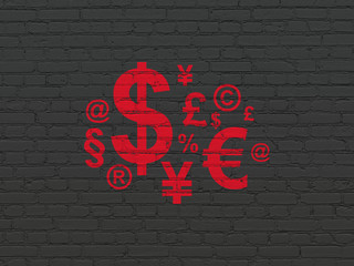 News concept: Finance Symbol on wall background