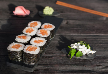 Sushi and flower