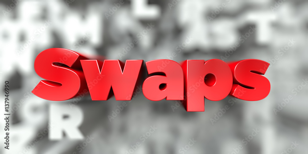 Fototapete swaps - red text on typography background - 3d rendered royalty free stock image. this image can be 