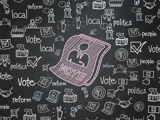 Political concept: Ballot on School board background