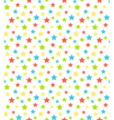 Seamless bright abstract pattern with stars isolated on white