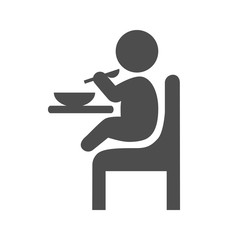 Baby eat pictogram flat icon isolated on white