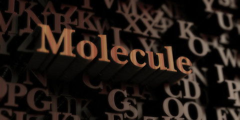 molecule - Wooden 3D rendered letters/message.  Can be used for an online banner ad or a print postcard.