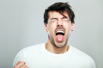 crazy man yelling