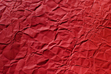 Background crumpled paper red