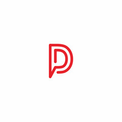 Fototapeta premium P D Letter Line Logo