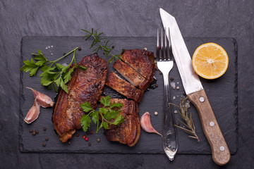 baked pork meat