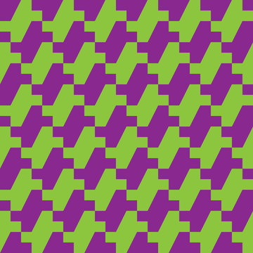 Houndstooth Pattern in Purple and Green