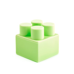 Single toy construction block isolated