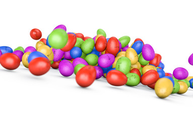 Pile of colorful Easter eggs