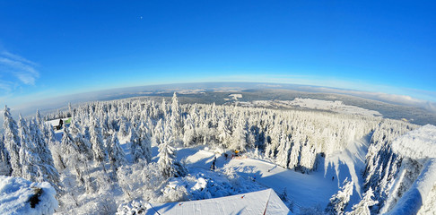 Panorama Winter Berge Bischofsgrün