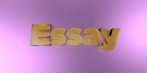 Essay - colorful glass text on vibrant background - 3D rendered royalty free stock image.