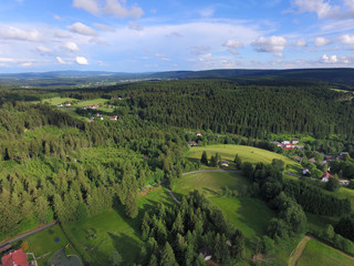 Luftaufnahme Landschaft Berge im Sommer