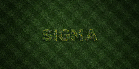 SIGMA - fresh Grass letters with flowers and dandelions - 3D rendered royalty free stock image. Can be used for online banner ads and direct mailers..