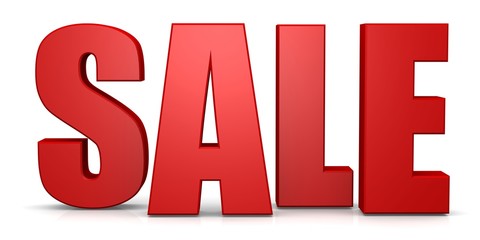 Sale text sign icon sale discount offer symbol rendering 3d isolated cut off white background